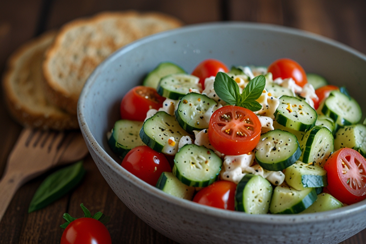 Creamy Cucumber Tomato Salad