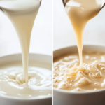 a picture that shows the difference between evaporated milk and condensed milk